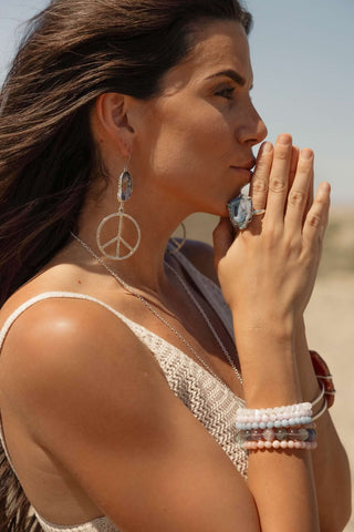 I Vibrate Peace Aura Agate Earrings
