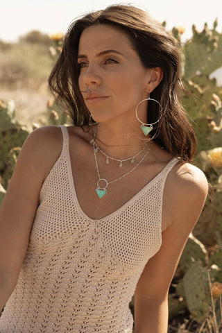 Sacred Flow Chrysoprase Silver Necklace