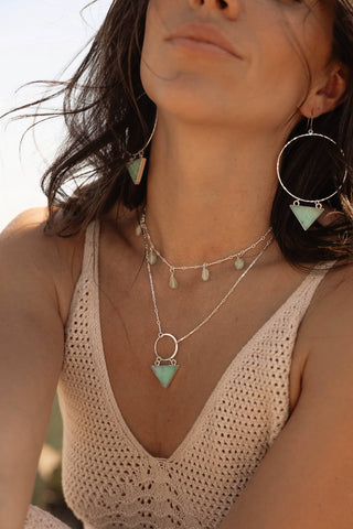 Sacred Flow Chrysoprase Silver Necklace