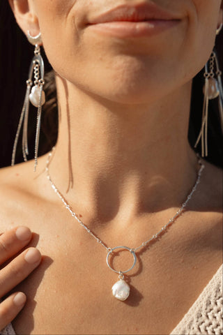 Still Waters Freshwater Pearl Silver Necklace