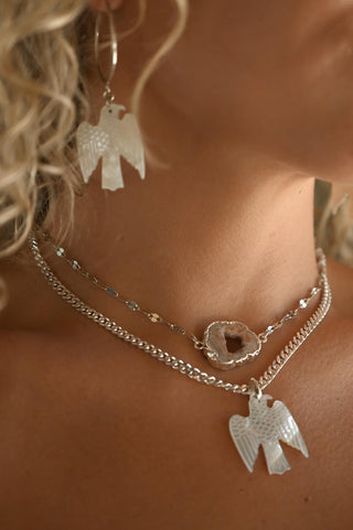 Still I Rise Silver Mother of Pearl Phoenix Earrings