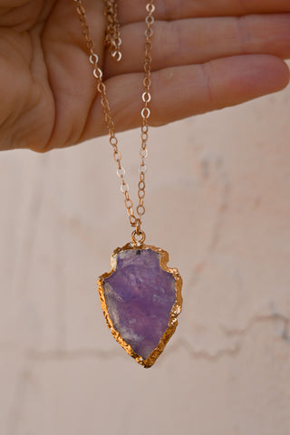 I Believe In Magic Amethyst Gold Necklace