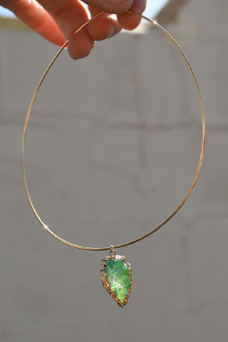 Electric Woman Green Aura Quartz Necklace