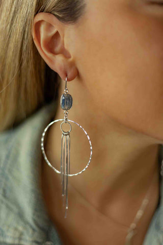 Living My Truth Kyanite Fringe Hoops