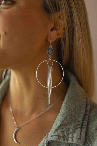 Living My Truth Kyanite Fringe Hoops