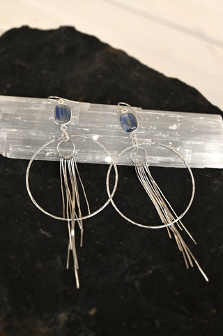 Living My Truth Kyanite Fringe Hoops