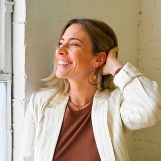 citrine gunmetal hoop necklace set