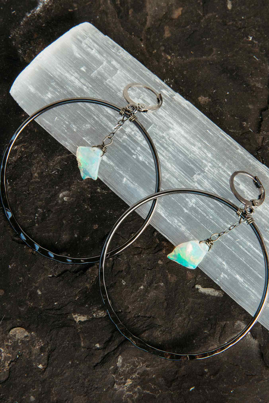 Spirit & Soul Opal Gunmetal Silver Earrings Fierce Forward