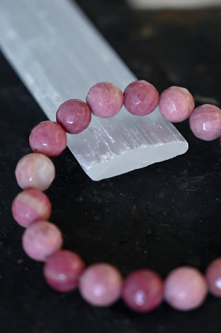 pink rhodonite gemstone bracelet