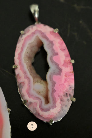 Wild Heart Pink Agate Druzy Necklace