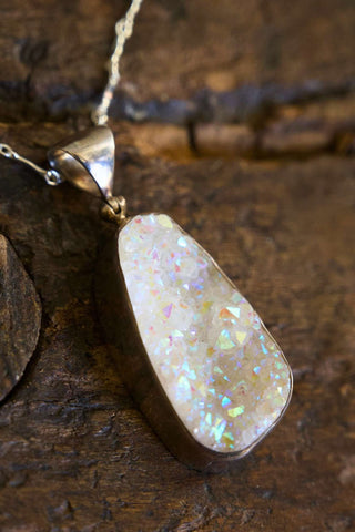 Keeper of The Light Aura Agate Druzy Necklace