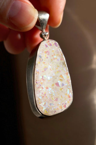 Keeper of The Light Aura Agate Druzy Necklace