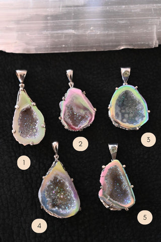 I Am Connected Druzy Agate Silver Necklace