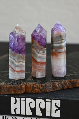 Purification Banded Amethyst Lace Agate Tower