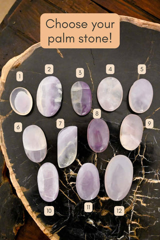 Lavender Light Fluorite Palm Stone