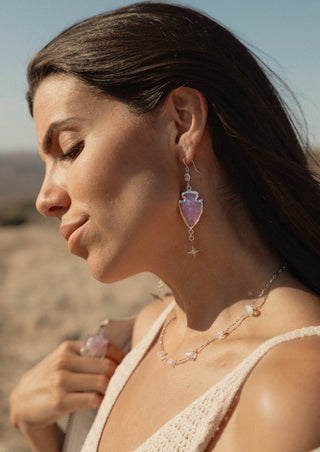 Wild Spirit Pink Aura Rose Quartz Earrings