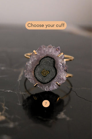 I Am Creating My Life Amethyst Gold Cuff Bracelet