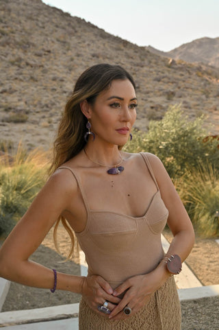 Aligned Amethyst Gold Choker