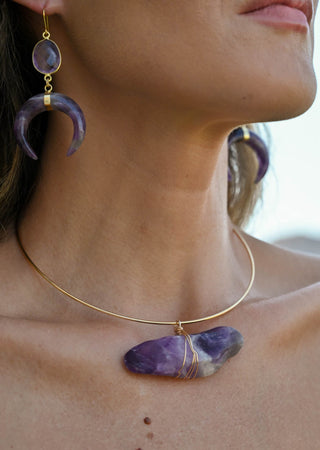 Aligned Amethyst Gold Choker