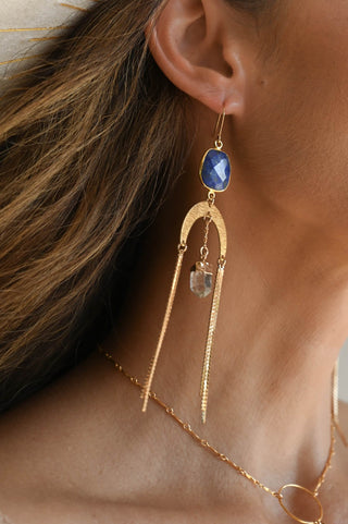 I See It Clearly Lapis Lazuli Gold Earrings
