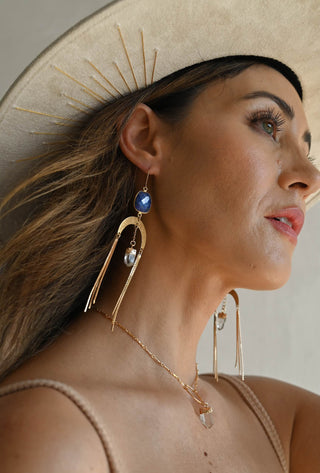 I See It Clearly Lapis Lazuli Gold Earrings