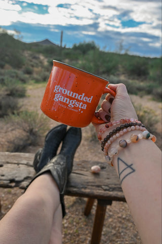 Grounded Gangsta Orange Camper Mug