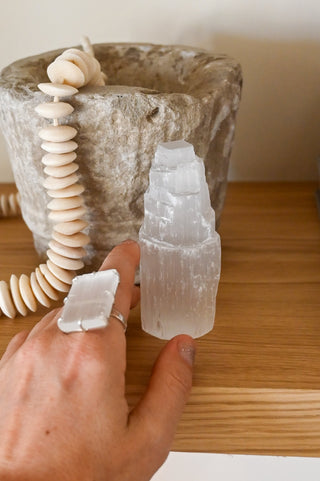 Earthlight Selenite Baby Tower