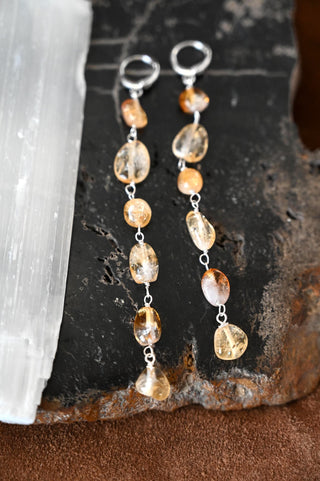 Joy Is The Vibe Citrine Silver Earrings