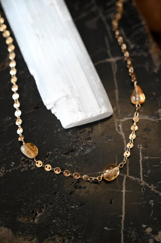 I Choose Joy Citrine Gold Necklace