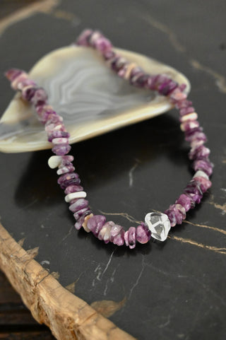 Violet Aura Purple Mica & Quartz Necklace