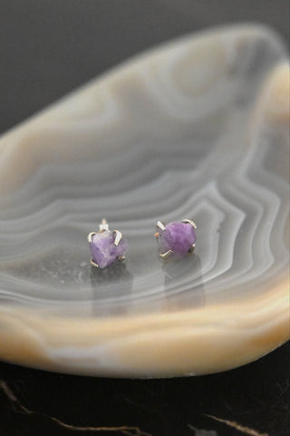 Light Girl Fluorescent Hackmanite Stud Earrings