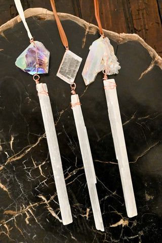Wand of Light Selenite Gemstone Hanging