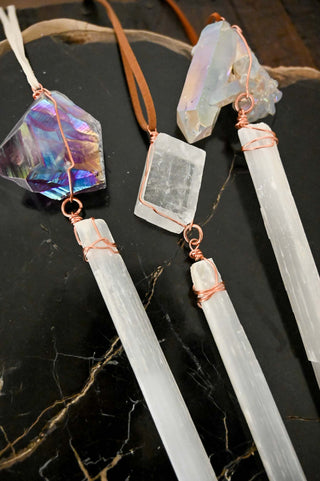 Wand of Light Selenite Gemstone Hanging