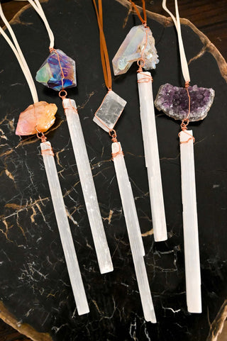 Wand of Light Selenite Gemstone Hanging