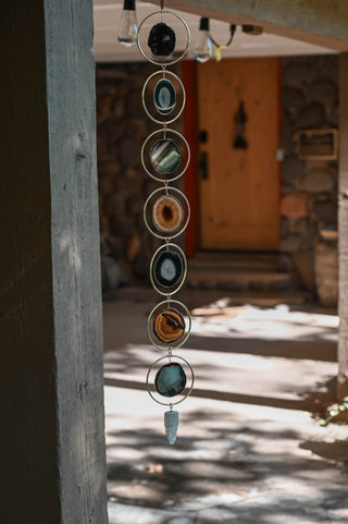 Midnight Light Black Agate Geode Hanging
