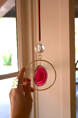 Heart Work Agate Suncatcher