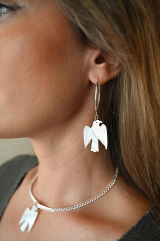 Soar Mother of Pearl Bird & Earring Set