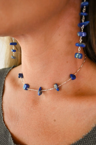 Lapis Ladder of Love Chip Necklace