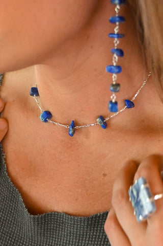 Lapis Ladder of Love Chip Necklace