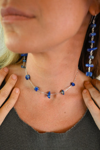 Lapis Ladder of Love Chip Necklace