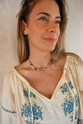 Earth Girl Vintage Gemstone Beaded Necklace