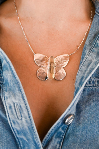 Wildwing Butterfly Quartz Necklace