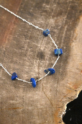 Lapis Ladder of Love Chip Necklace