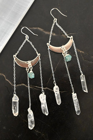 Tuned In Quartz & Apatite Waterfall Earrings