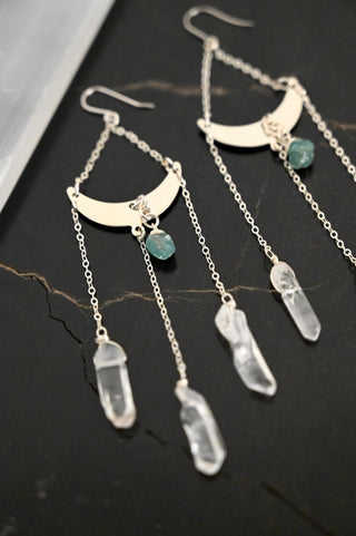 Tuned In Quartz & Apatite Waterfall Earrings