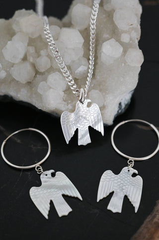 Soar Mother of Pearl Bird & Earring Set