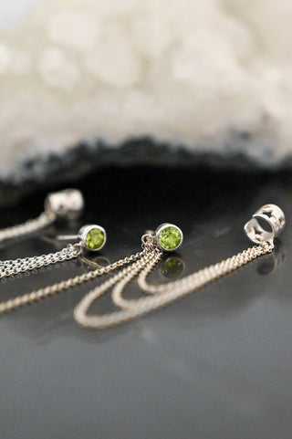 Forest Glow Peridot Ear Cuffs