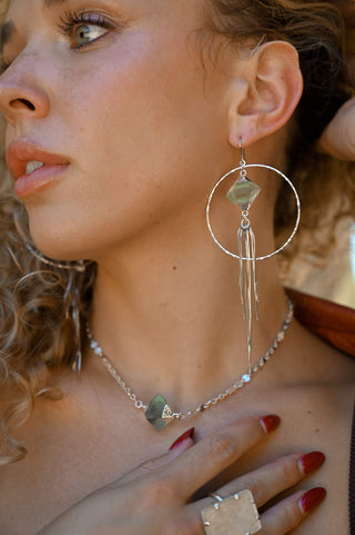 True Direction Fluorite Hoop Earrings