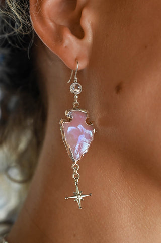 Wild Spirit Pink Aura Rose Quartz Earrings