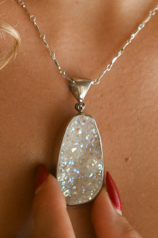 Keeper of The Light Aura Agate Druzy Necklace